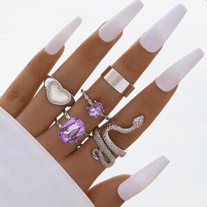 Snake Stackable Rings for Women Snake Jewelry Set